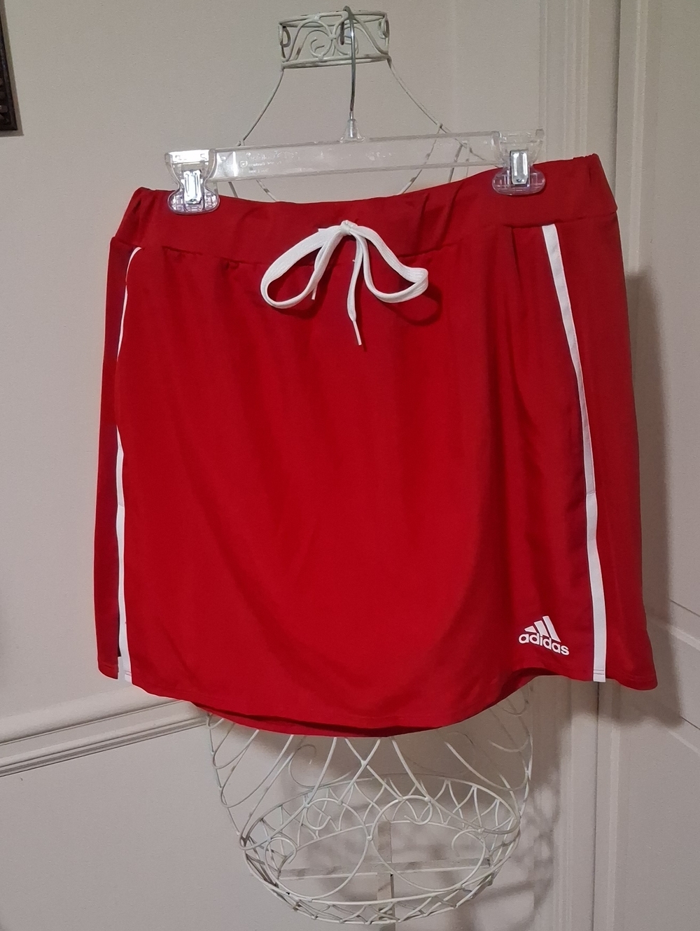 adidas Red Women's Athletic Skort with White Trim